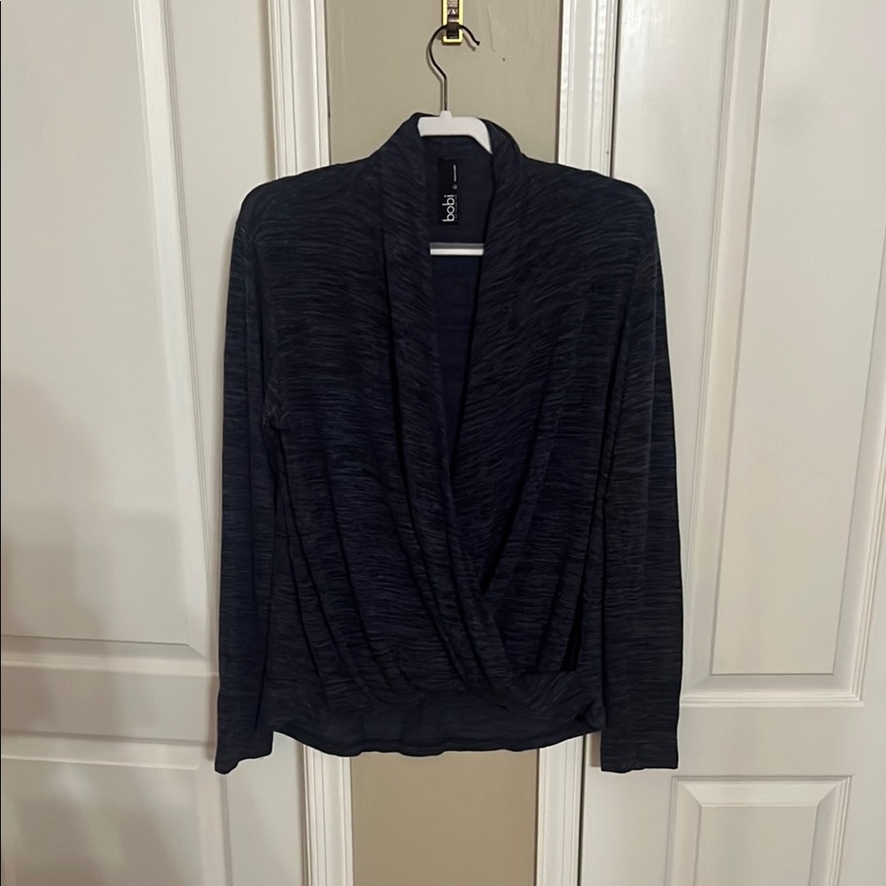 bobi Women's Dark Blue Wrap Blouse